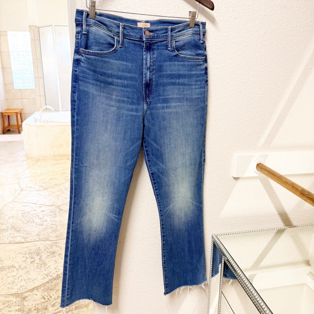 NEW MOTHER The Hustler Ankle Fray Jeans Healing Jar 34 NWOT - Picture 2 of 9